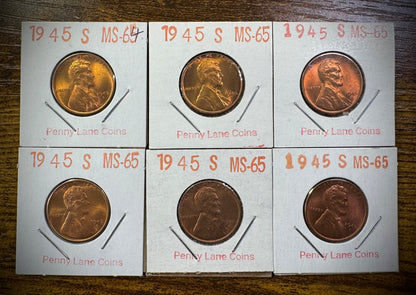 Lincoln Wheat Cent 1945-S 1950-S 1951-D 1953-D 1954-D&S 41 Coin Overstock Lot1