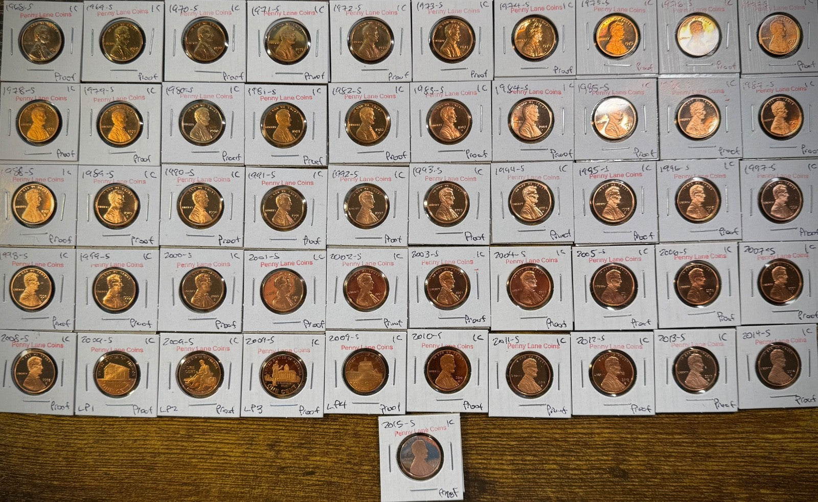 1968-2015 S PROOF Lincoln Memorial Bicentennial Shield Cent 51 Coin COMPLETE SET0