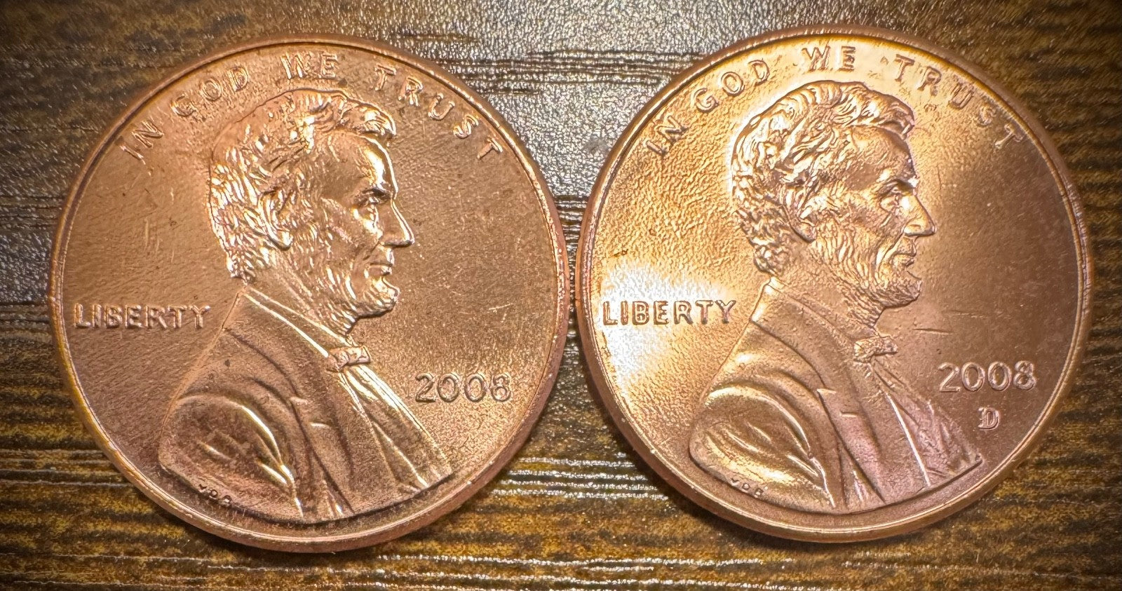 2008 P & D Lincoln Memorial Cent BU 2 Coin Set From Original Rolls0
