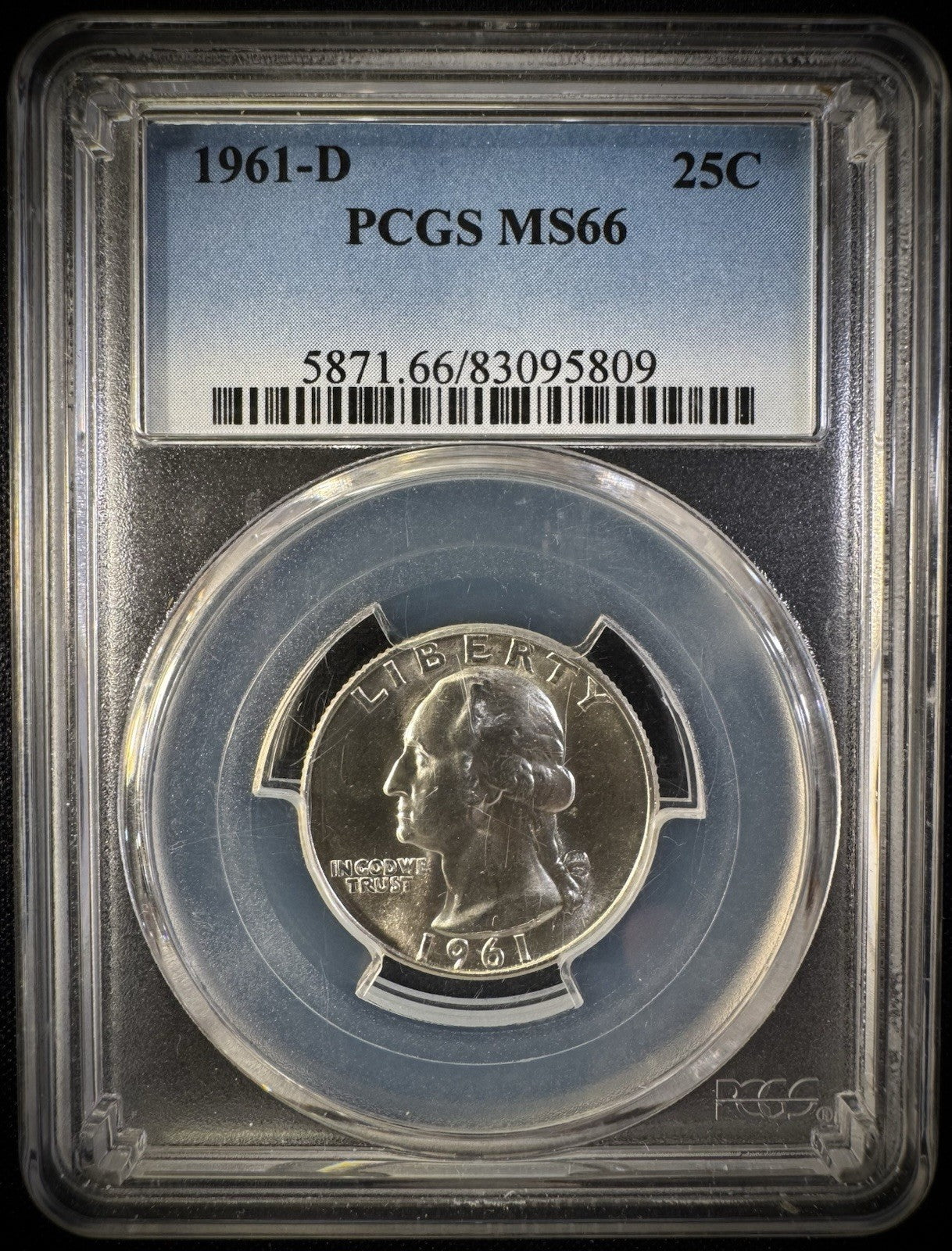1961 D Silver Washington Quarter PCGS MS66 BLAST WHITE4