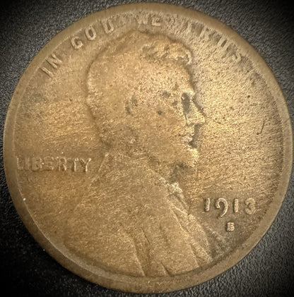 1913-S Lincoln Wheat Cent SEMI-KEY DATE #10