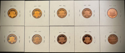 2010-2019 S Lincoln Shield Cent GEM PROOF 10 Coin CONSECUTIVE Years Lot Set4