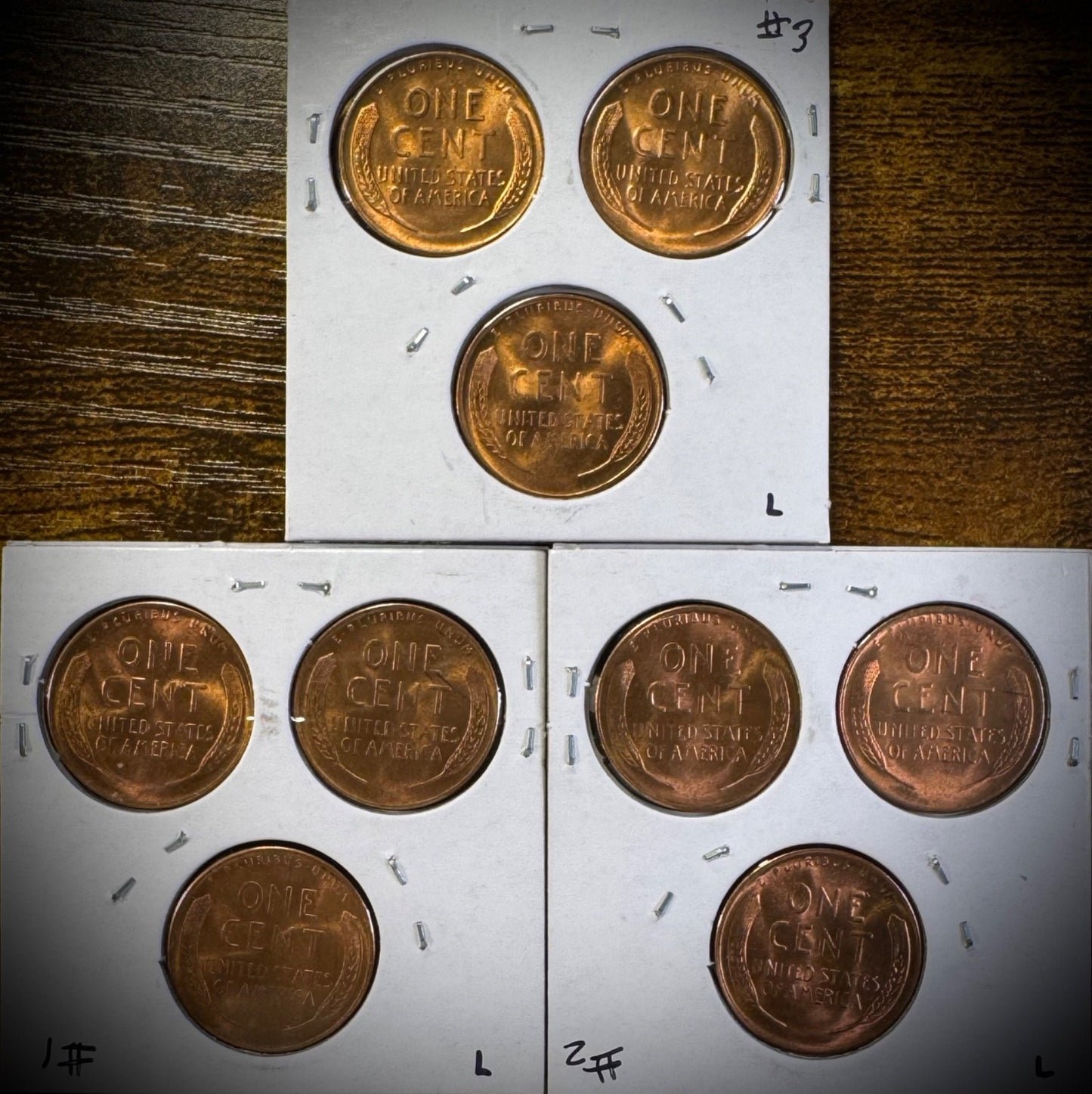 1946-S Lincoln Wheat Cent RED Brilliant Uncirculated Lot Of 9 Coins1