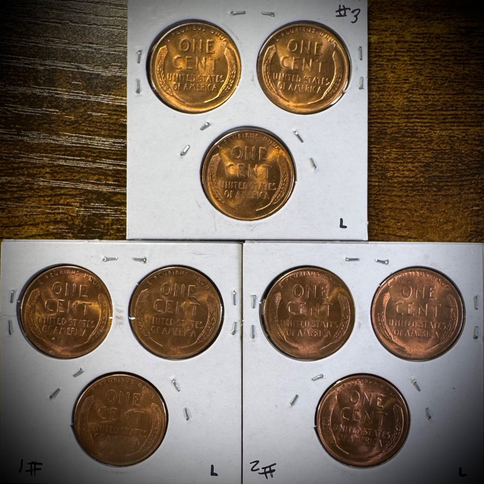 1946-S Lincoln Wheat Cent RED Brilliant Uncirculated Lot Of 9 Coins1