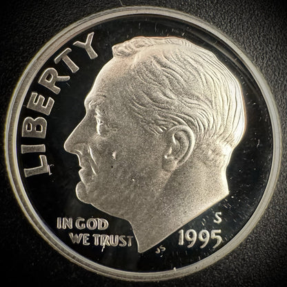 1995-S GEM PROOF Roosevelt Dime 10C SILVER DEEP ULTRA CAMEO Coin0