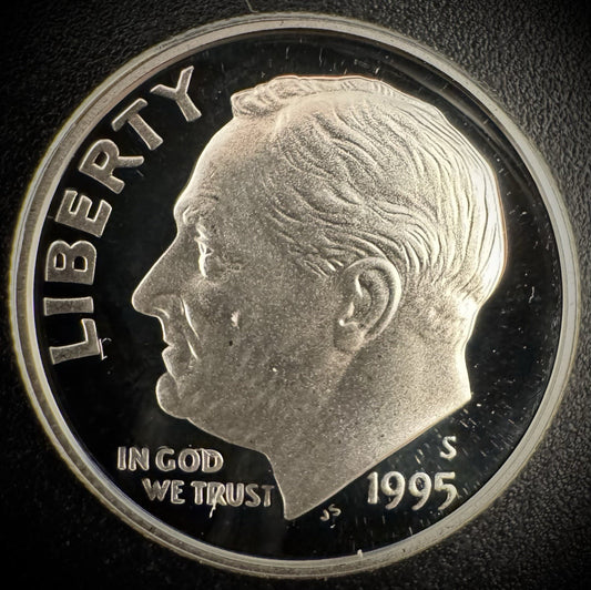 1995-S GEM PROOF Roosevelt Dime 10C SILVER DEEP ULTRA CAMEO Coin0