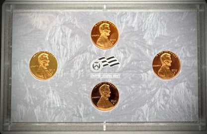 2009 US Mint Lincoln Bicentennial One Cent PROOF 4 Coin Set w OGP COA3