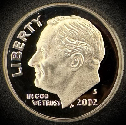 2002-S GEM PROOF Roosevelt Dime 10C Clad DEEP CAMEO Coin0