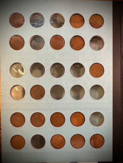 1909 VDB-1962 P D S Lincoln Wheat Cent Penny Partial Set 124 Coins Mehrig Album3