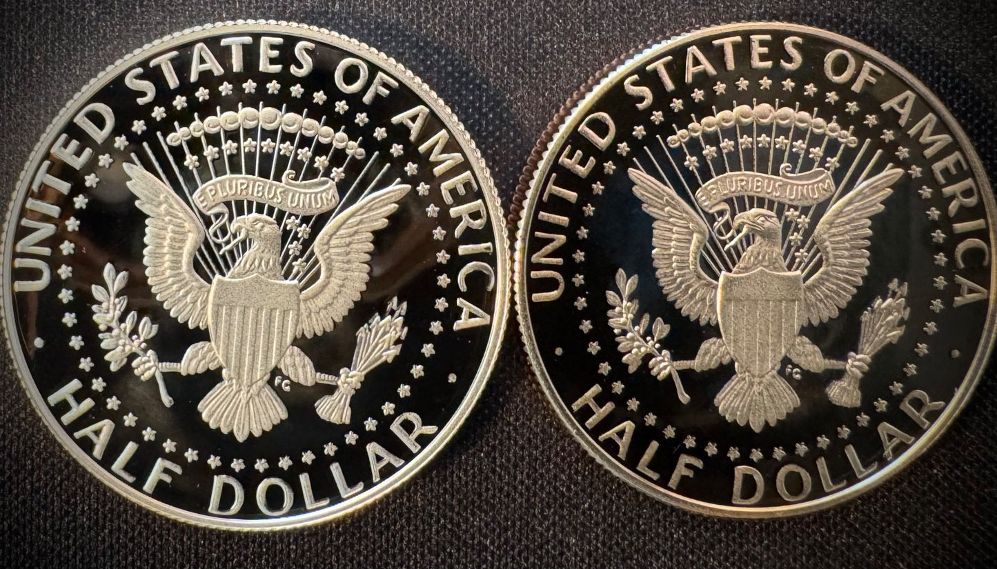 2025-S Kennedy Half Dollar GEM PROOF .999 99.9% Silver & Clad 2 Coin Lot Set3