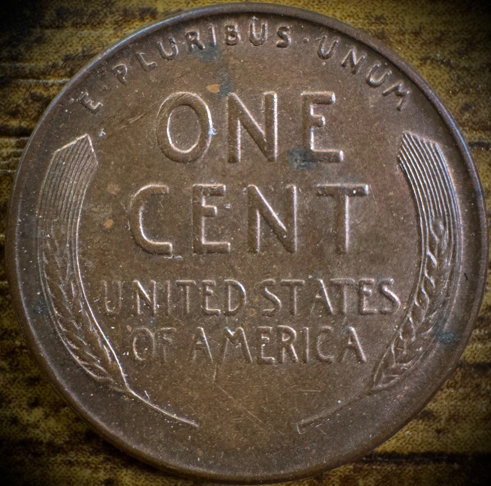 1937-S Lincoln Wheat Penny Cent Uncirculated Brown-Blue TONING #21