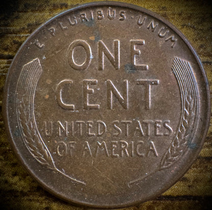 1937-S Lincoln Wheat Penny Cent Uncirculated Brown-Blue TONING #21