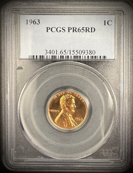 1963 Lincoln Memorial Cent Penny PCGS PR65RD GEM PROOF Coin0