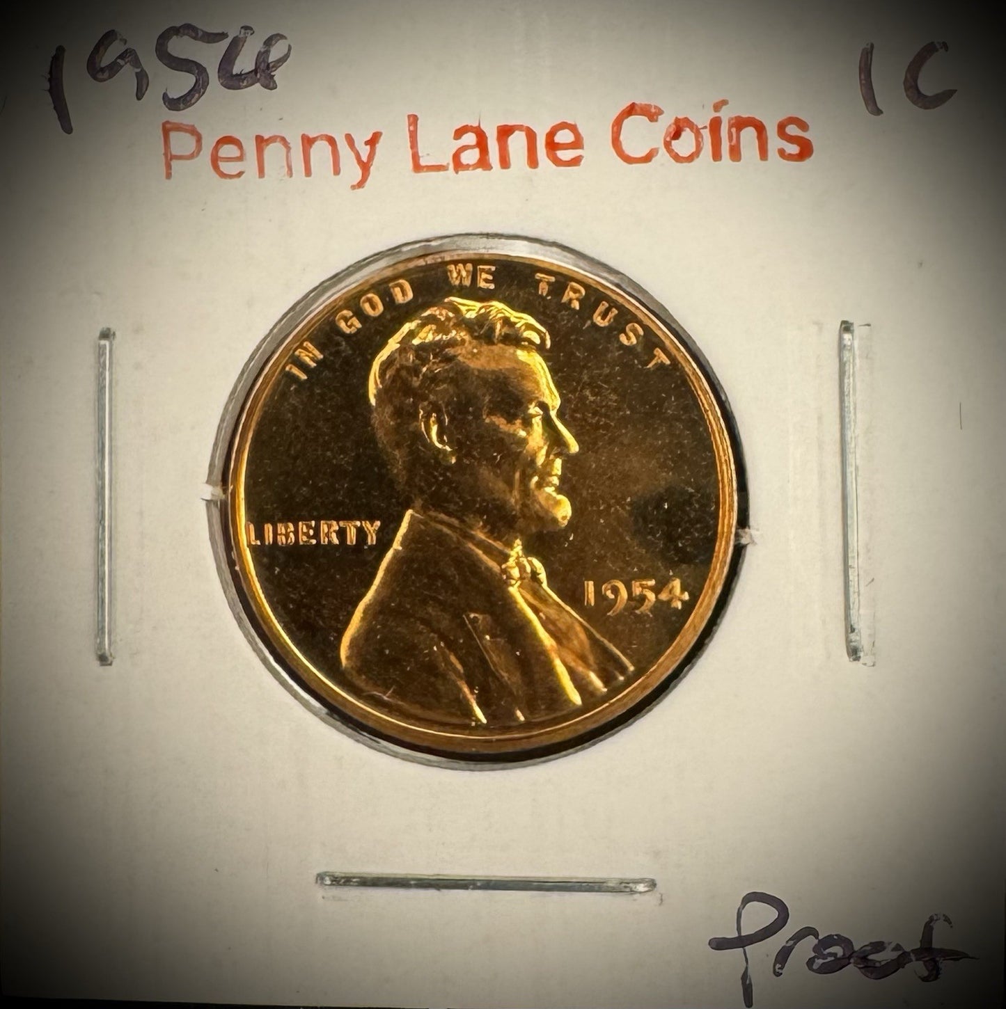 1954 Lincoln Wheat Cent RED PROOF LUSTROUS LOW MINTAGE 233,300 #22