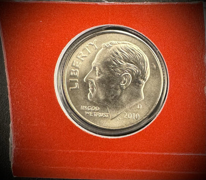 2010 P D Satin Finish Roosevelt Dime 2 Coin Lot From US Mint Uncirculated Set4