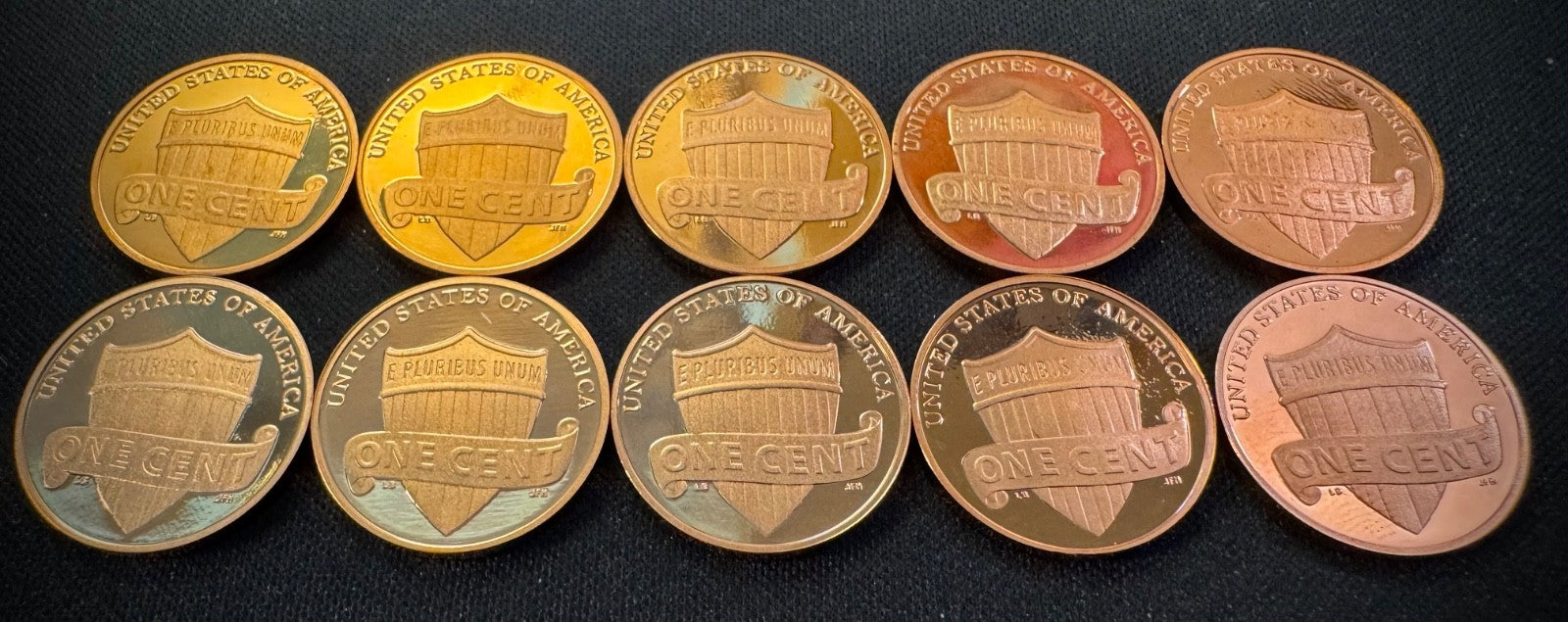 2010-2019 S Lincoln Shield Cent GEM PROOF 10 Coin CONSECUTIVE Years Lot Set1