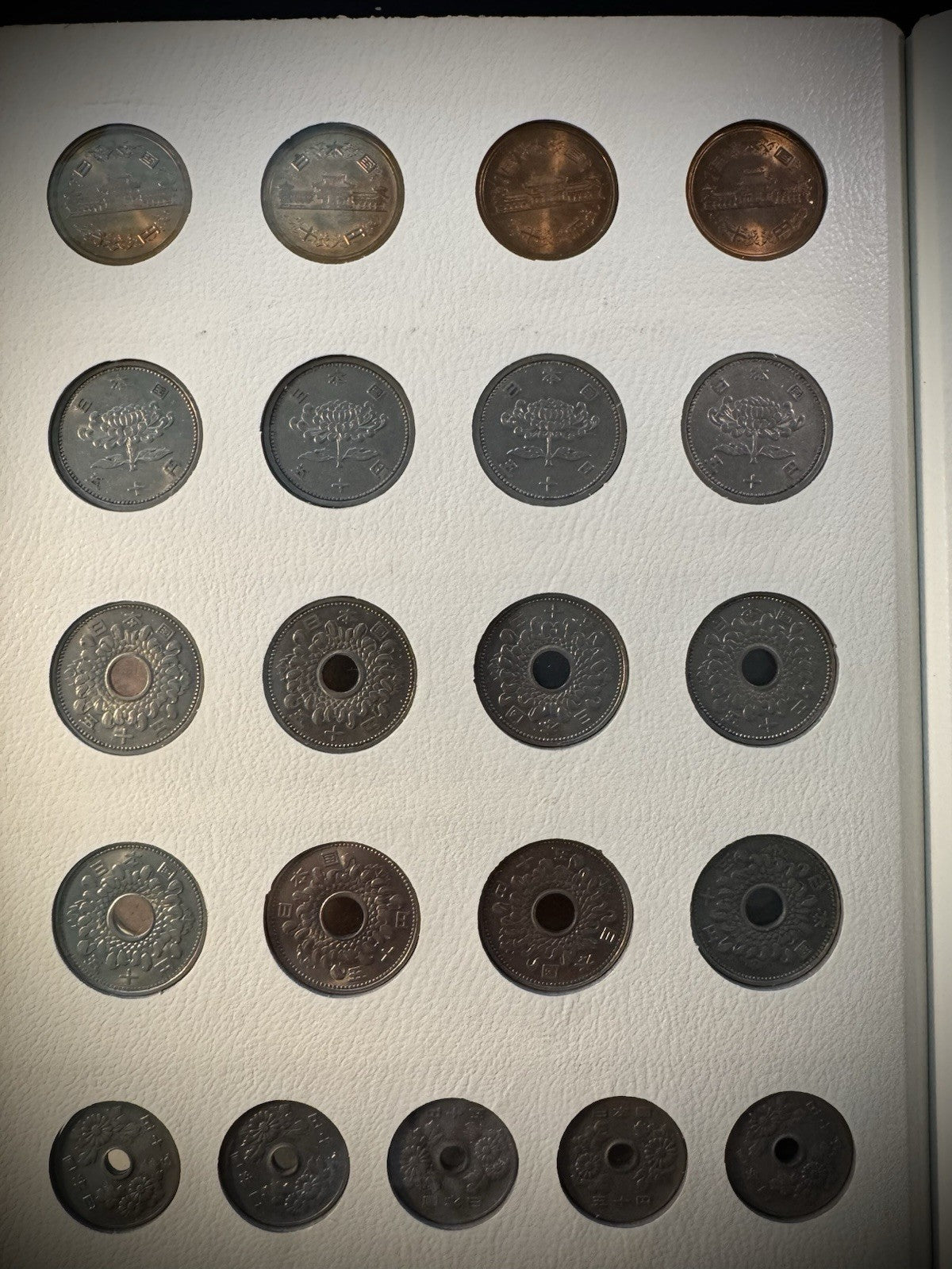 Japan Current Coins Holder COMPLETE Collection of 113 Japanese Coins Red Album9