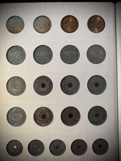 Japan Current Coins Holder COMPLETE Collection of 113 Japanese Coins Red Album9