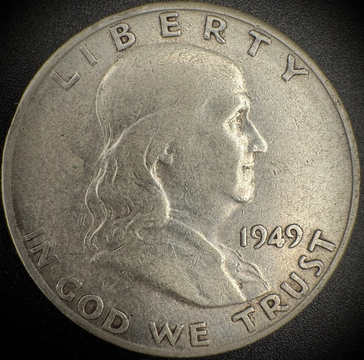 1949-S Franklin Half Dollar 90% Fine Silver Coin #20