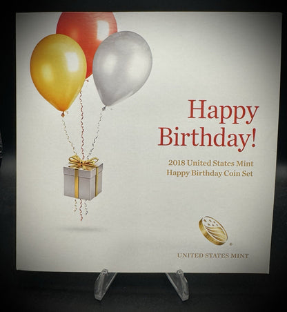 2018 US Mint Happy Birthday Coin Set Card w Plastic Coin Holders Only No Coins0