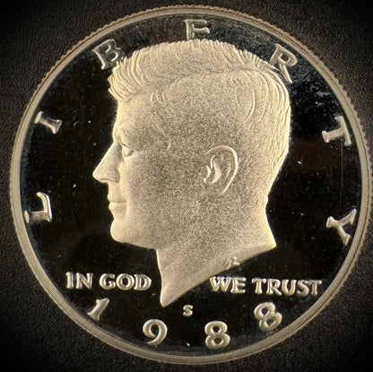 1988-S PROOF Kennedy Half Dollar Clad 50C DEEP ULTRA CAMEO0