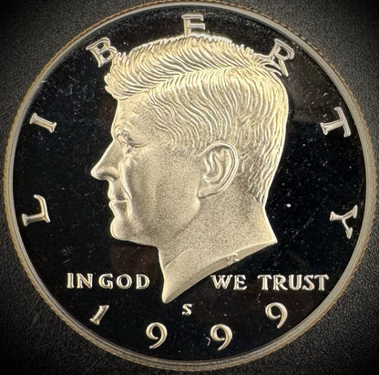 1999-S GEM PROOF Kennedy Half Dollar Clad 50C DEEP ULTRA CAMEO From US Mint Set0