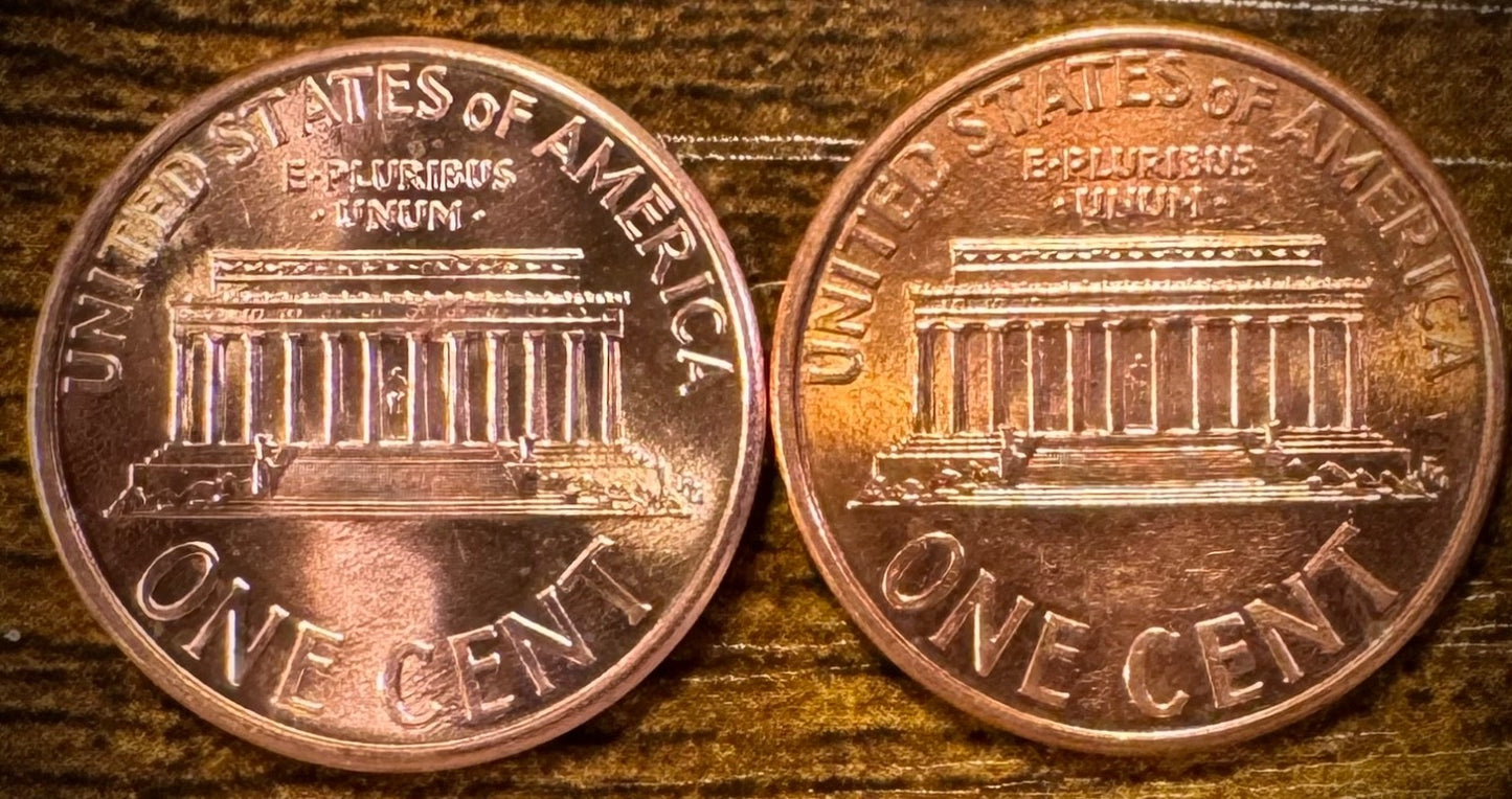 1996 P & D Lincoln Memorial Cent BU 2 Coin Set From Original Rolls1