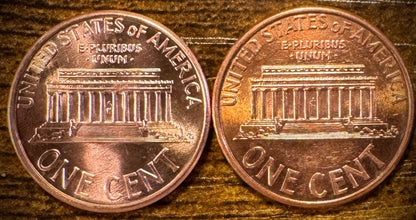 1996 P & D Lincoln Memorial Cent BU 2 Coin Set From Original Rolls1