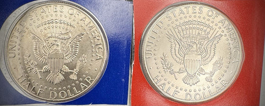 2009 P D Satin Finish Kennedy Half Dollar 2 Coins From US Mint Uncirculated Set1