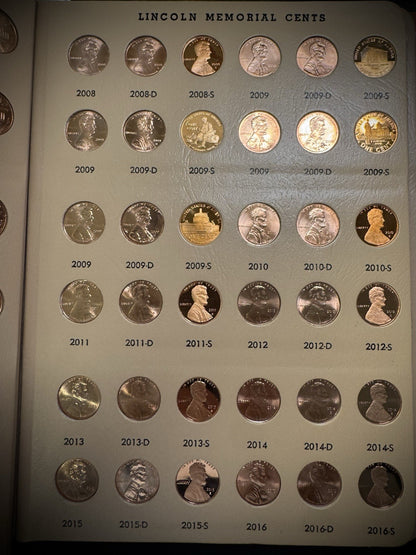 1909-2025 PDS Lincoln Cent PENNY Near COMPLETE Set 344 Coins KEYS PROOFS DANSCO17