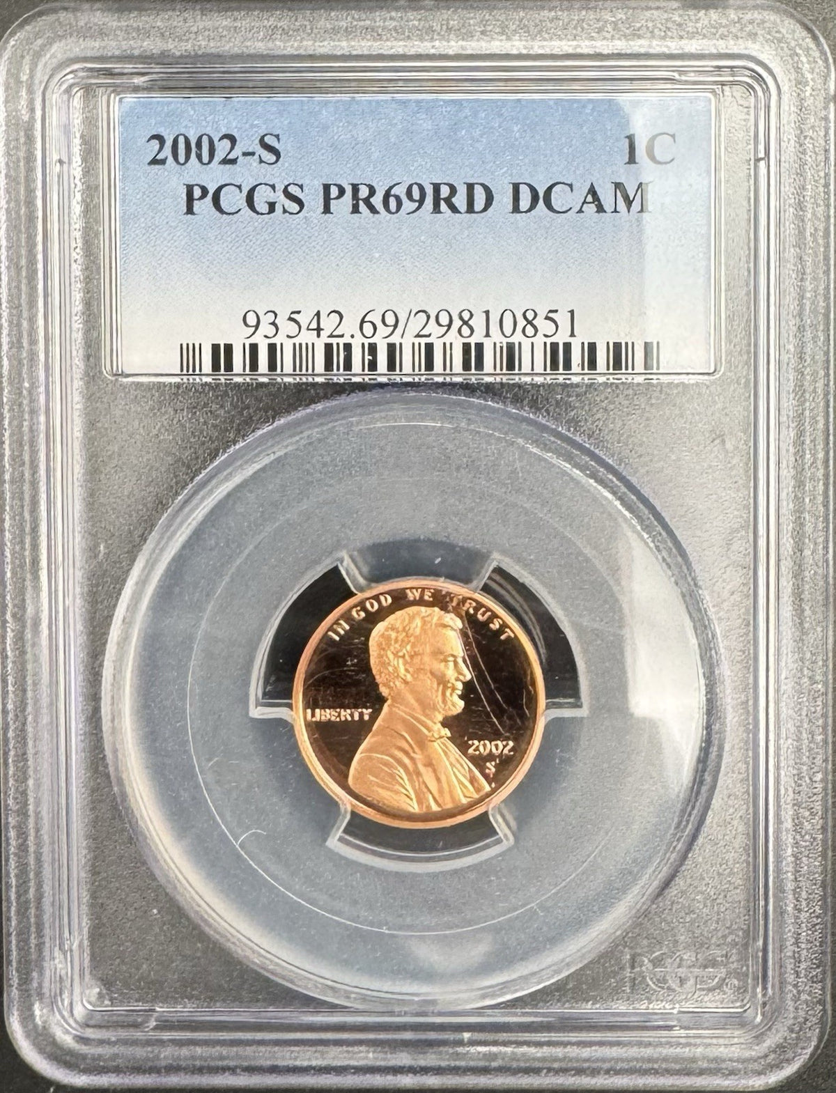 2002-S Lincoln Memorial Cent Penny PCGS PR69RD DCAM PROOF Coin DEEP CAMEO #20