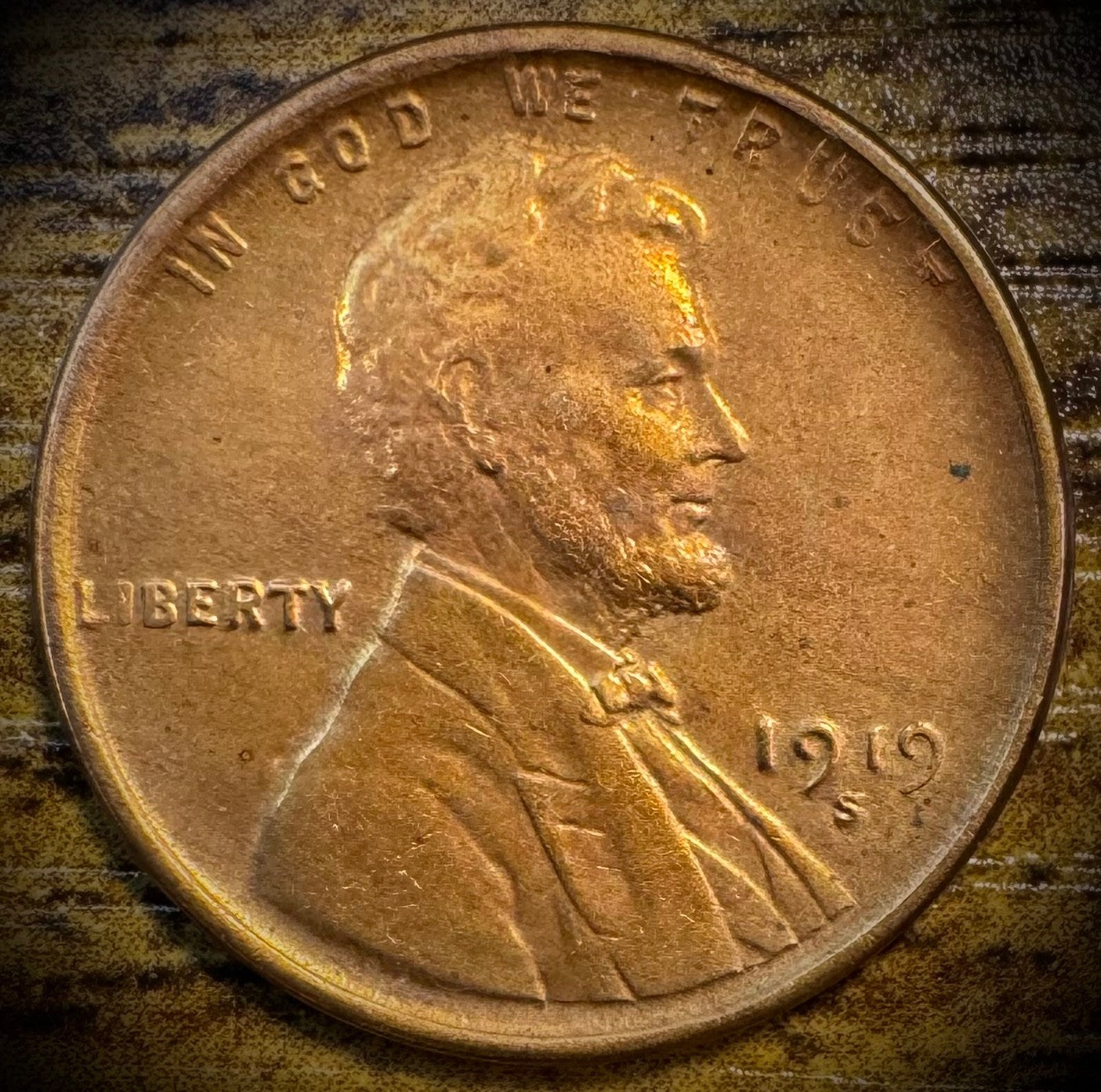 1919-S Lincoln Wheat Cent Penny VIDEO Multicolored Beautiful Toning0
