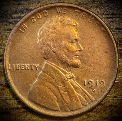1919-S Lincoln Wheat Cent Penny VIDEO Multicolored Beautiful Toning0