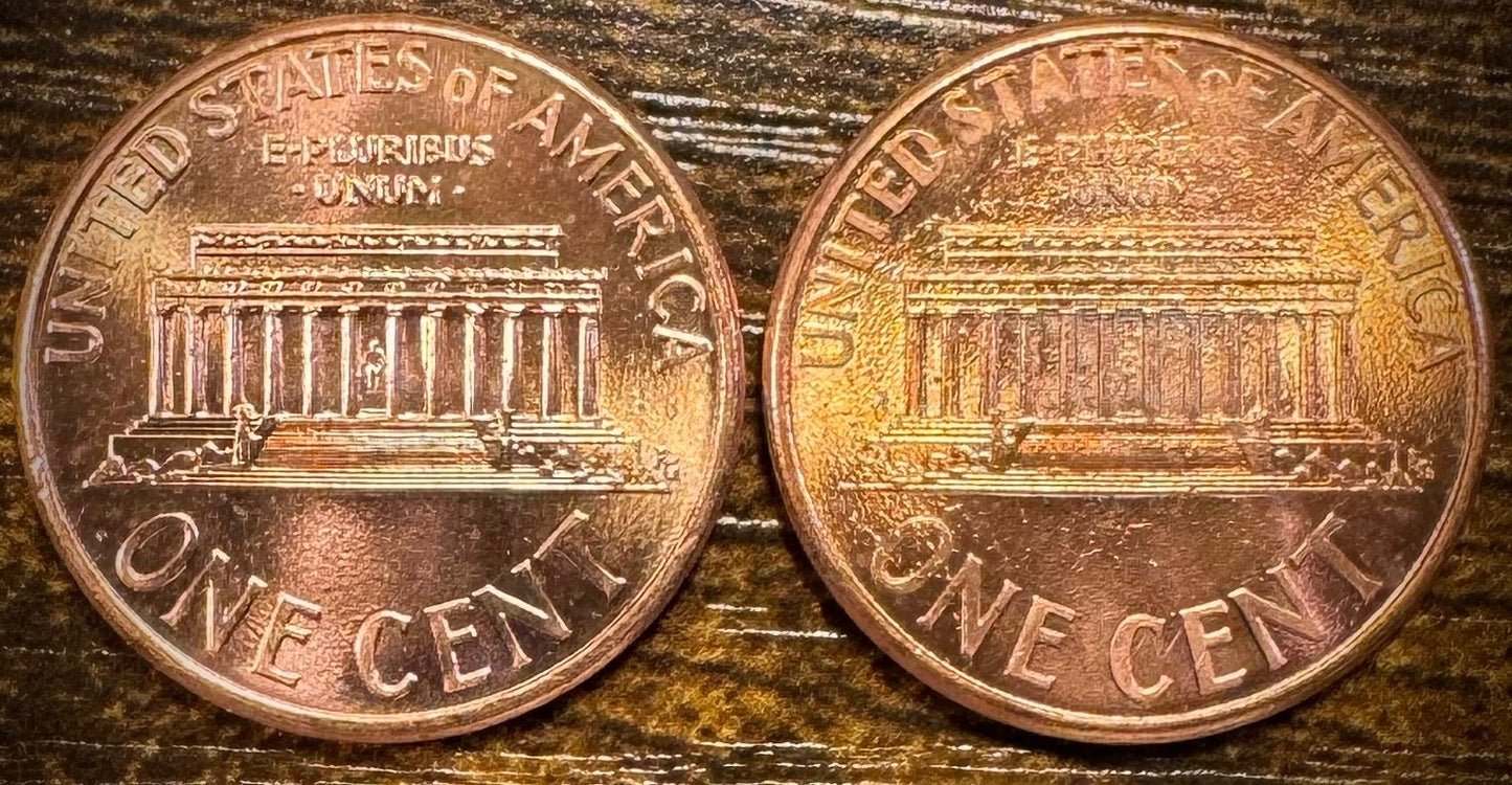 1993 P & D Lincoln Memorial Cent BU 2 Coin Set From Original Rolls1