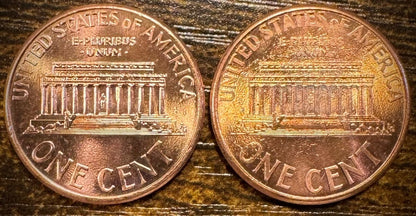 1993 P & D Lincoln Memorial Cent BU 2 Coin Set From Original Rolls1