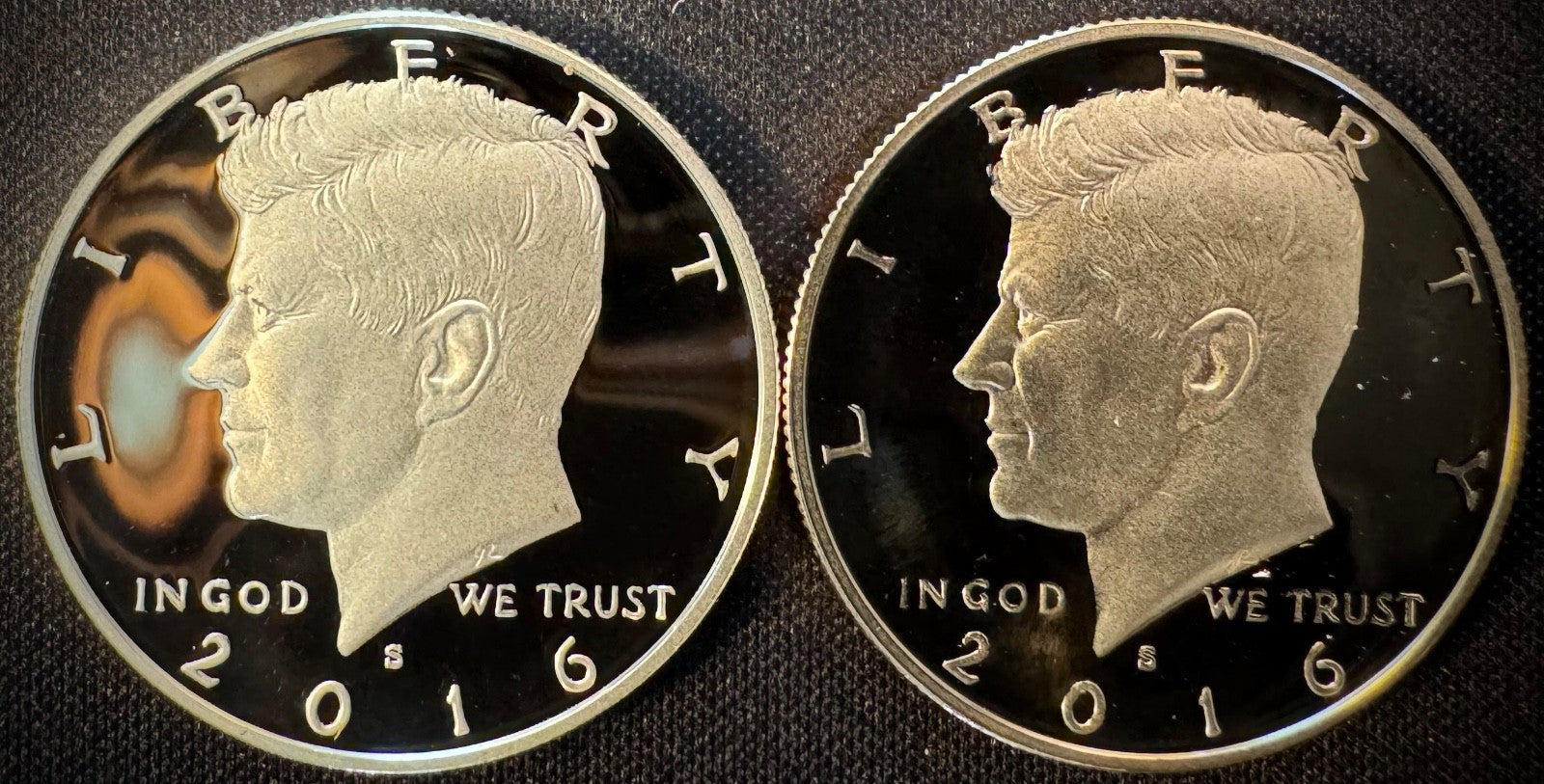 2016-S Kennedy Half Dollar GEM PROOF .900 90% Silver & Clad 2 Coin Lot Set2