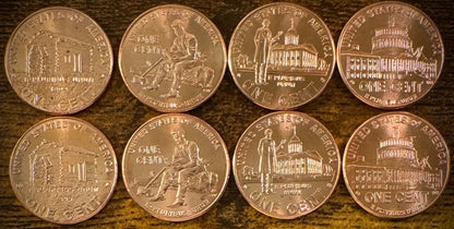 1959-2025 P D 1968-74 S Lincoln Cent Penny Uncirculated BU COMPLETE Set9