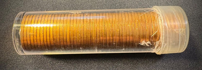 1955-S Lincoln Wheat Cent Penny RED LUSTROUS Uncirculated Roll Of 50 Coins9
