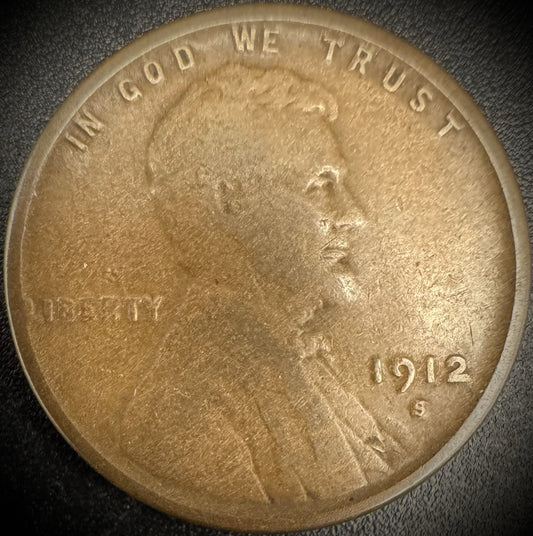 1912-S Lincoln Wheat Cent SEMI-KEY DATE #30
