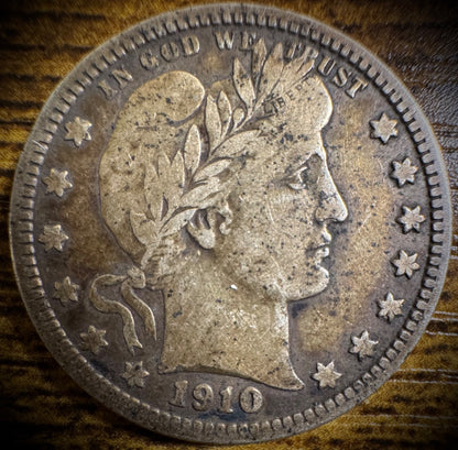 1910 Barber Silver Quarter 25C0