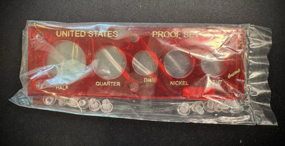 Capital Plastic Holder For US Proof Set 2x6 Red Quality Coin Holder Display0