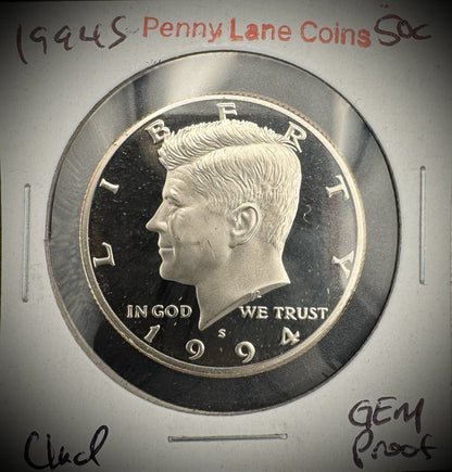 1990-1999 S Kennedy Half Dollar GEM PROOF DEEP ULTRA CAMEO Set Lot Of 10 Coins10