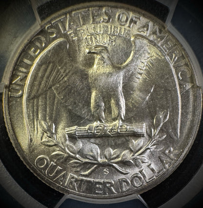1947 S/S Washington Silver Quarter 25C PCGS CAC MS66 RPM FS 501 BLAST WHITE3