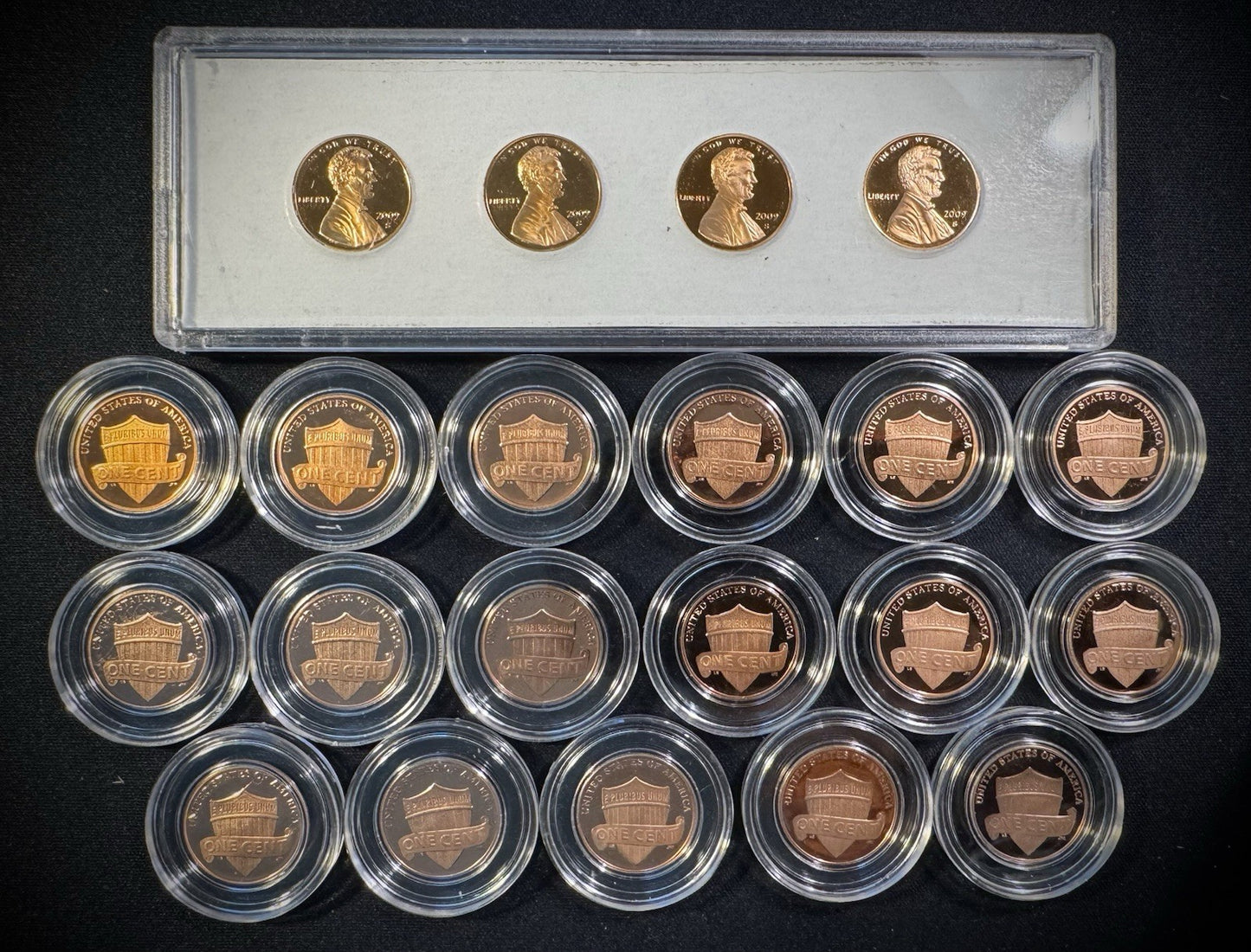 2009-2026 S Lincoln Bicentennial Shield Cent Penny GEM PROOF 21 Coin Collection1