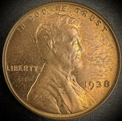 1938 Lincoln Wheat Cent Penny0