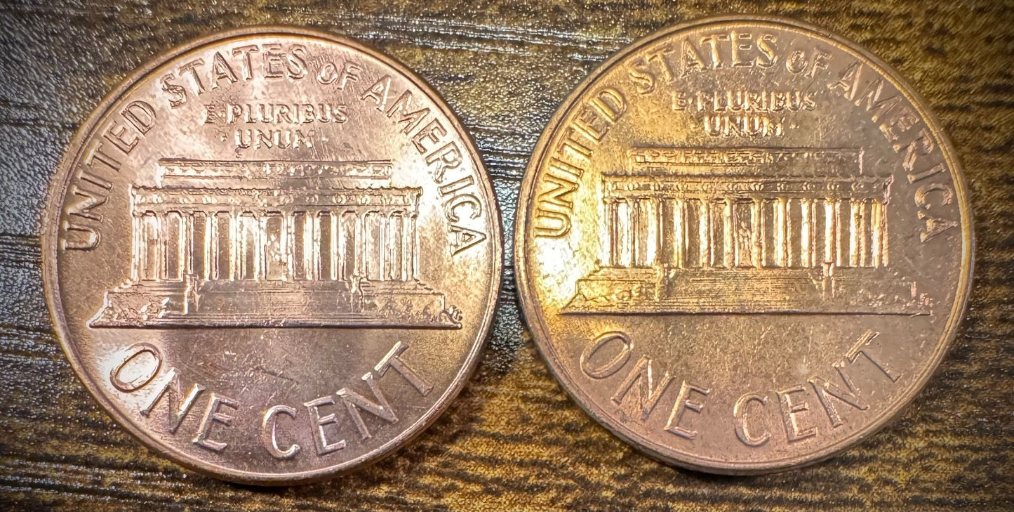 1964 P & D Lincoln Memorial Cent BU 2 Coin Set From Original Rolls1