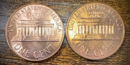1964 P & D Lincoln Memorial Cent BU 2 Coin Set From Original Rolls1