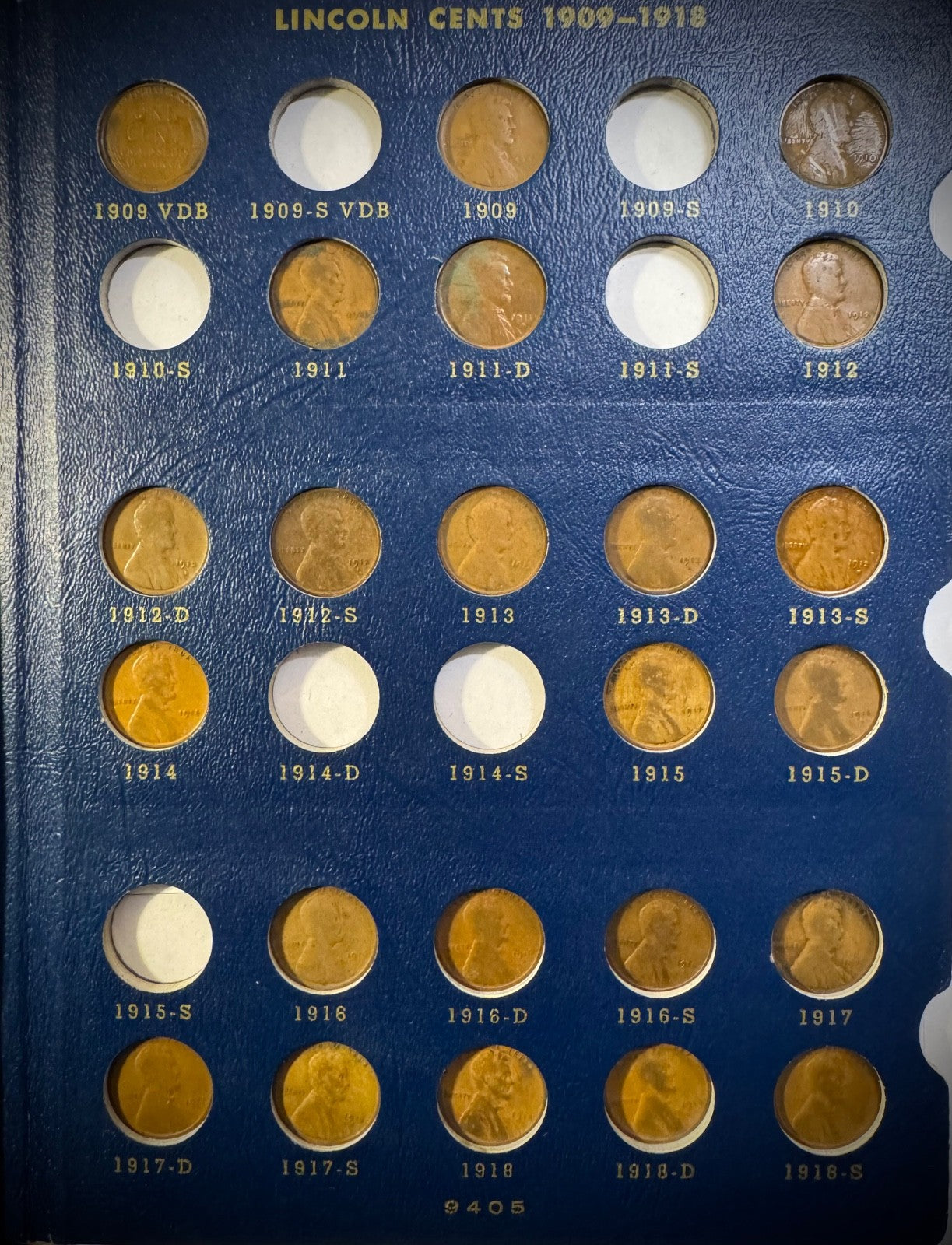 1909 VDB-1974 P D S Lincoln Cent Set NEAR Complete 165 Coins SEMI-KEYS Whitman2
