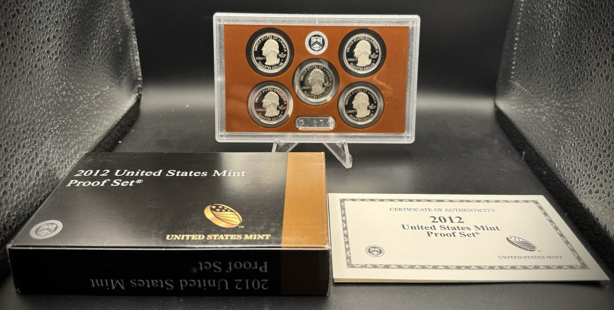 2012-S ATB Quarter GEM PROOF Clad 5 Coin Set w 2012 US Mint Box and COA0