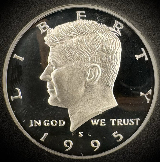 1995-S GEM PROOF Kennedy Half Dollar 90% SILVER 50C DEEP ULTRA CAMEO0